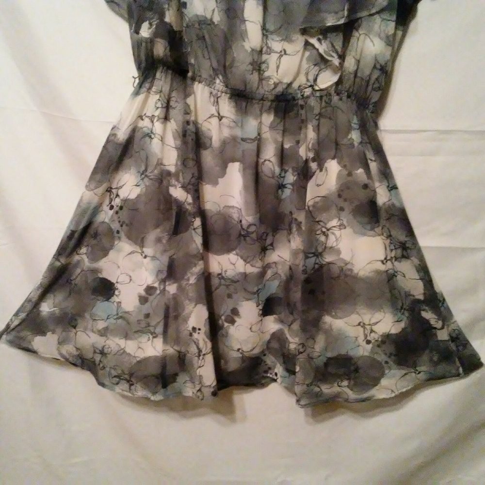 Floral Semi Sheer Fully Lined Belted Shift Dress - Picture 6 of 9